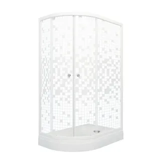 Душевой уголок Triton Коралл Щ0000043490 правый 120x80 см профиль белый стекло мозаика